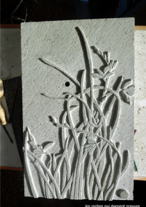 motif végétal gravé